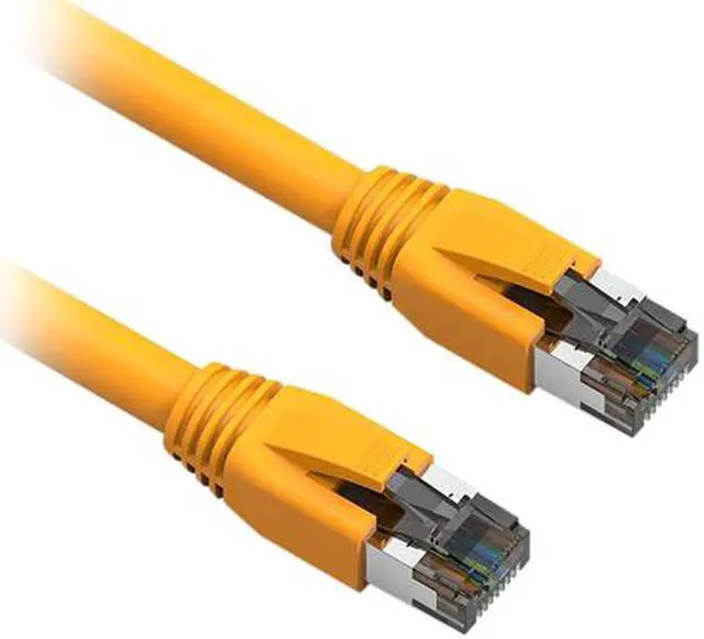 Alt view image 2 of 2 - Nippon Labs 60CAT8-7-24YW-10P 7 ft. Cat 8 Yellow 2GHz, 40G, 24AWG, S/FTP - Shielded Latest 40Gbps 2000Mhz SFTP Patch Cord, Heavy Duty High Speed Cat 8 LAN Network RJ45 Cable - in Wall, Outdoor for Router, Modem, Gaming etc. - 10 Packs