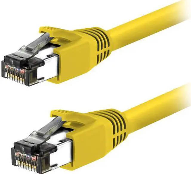 Main image of Nippon Labs 60CAT8-15-24YW-10P 15 ft. Cat 8 Yellow 2GHz, 40G, 24AWG, S/FTP - Shielded Latest 40Gbps 2000Mhz SFTP Patch Cord, Heavy Duty High Speed Cat 8 LAN Network RJ45 Cable - in Wall, Outdoor for Router, Modem, Gaming etc. - 10 Packs