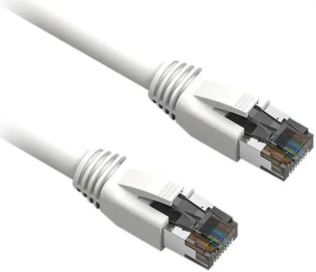 Alt view image 2 of 2 - Nippon Labs 60CAT8-1-24WT-10P Cat 8 Ethernet Cable 1 feet - White | 2GHz, 40G, 24AWG, S/FTP - Shielded Latest 40Gbps 2000Mhz SFTP Patch Cord - in Wall, Outdoor for Router, Modem, Gaming etc. - 10 Packs