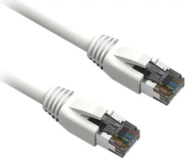 Alt view image 2 of 2 - Nippon Labs 60CAT8-2-24WT-10P Cat 8 Ethernet Cable 2 feet - White | 2GHz, 40G, 24AWG, S/FTP - Shielded Latest 40Gbps 2000Mhz SFTP Patch Cord - in Wall, Outdoor for Router, Modem, Gaming etc. - 10 Packs
