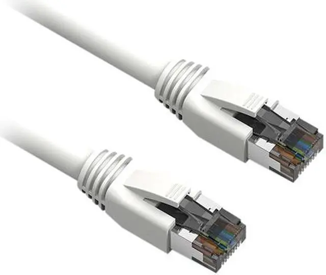 Alt view image 2 of 2 - Nippon Labs 60CAT8-3-24WT-10P Cat8 Ethernet Cable 3 feet, White - 2GHz, 40G, 24AWG, S/FTP - Shielded Latest 40Gbps 2000Mhz SFTP Patch Cord, Heavy Duty High Speed Cat 8 LAN Network RJ45 Cable - in Wall, Outdoor for Router, Modem, Gaming etc.