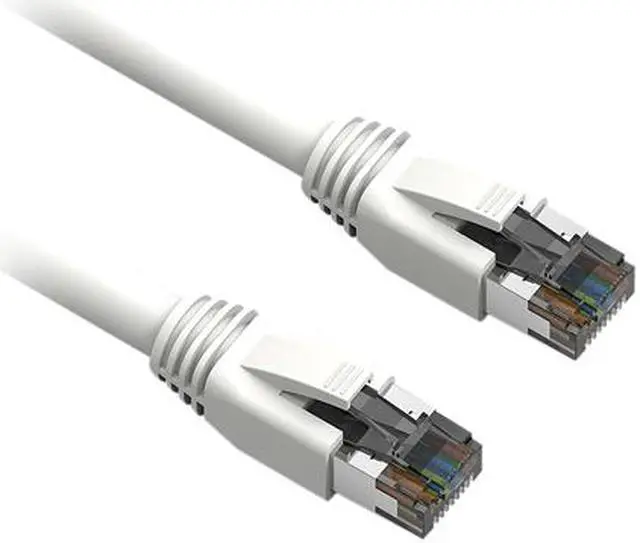 Alt view image 2 of 2 - Nippon Labs 60CAT8-5-24WT-10P Cat8 Ethernet Cable 5 feet, White - 2GHz, 40G, 24AWG, S/FTP - Shielded Latest 40Gbps 2000Mhz SFTP Patch Cord, Heavy Duty High Speed Cat 8 LAN Network RJ45 Cable - 10 Packs