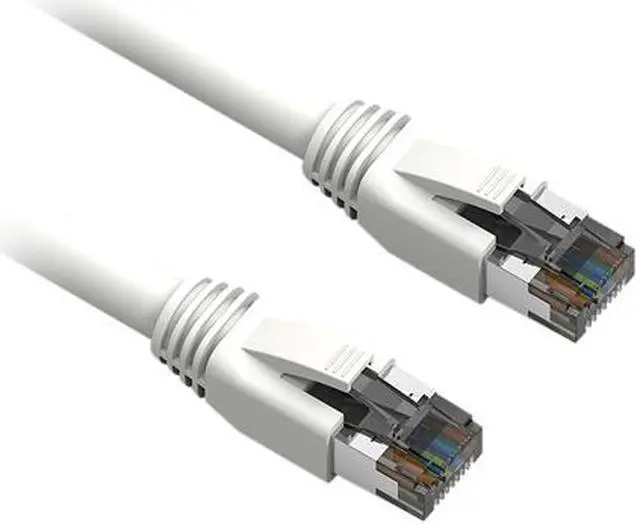 Alt view image 2 of 2 - Nippon Labs 60CAT8-7-24WT-10P Cat8 Ethernet Cable 7 feet, White - 2GHz, 40G, 24AWG, S/FTP - Shielded Latest 40Gbps 2000Mhz SFTP Patch Cord, Heavy Duty High Speed Cat 8 LAN Network RJ45 Cable