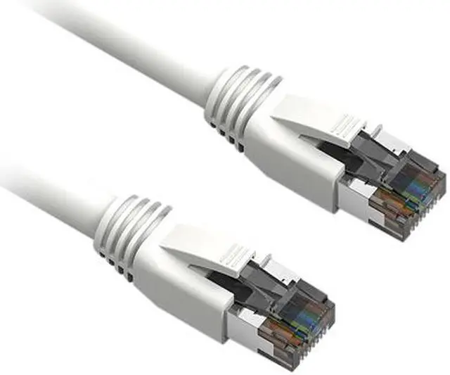 Alt view image 2 of 2 - Nippon Labs 60CAT8-15-24WT-10P Cat8 Ethernet Cable 15 feet, White - 2GHz, 40G, 24AWG, S/FTP - Shielded Latest 40Gbps 2000Mhz SFTP Patch Cord, Heavy Duty High Speed Cat 8 LAN Network RJ45 Cable