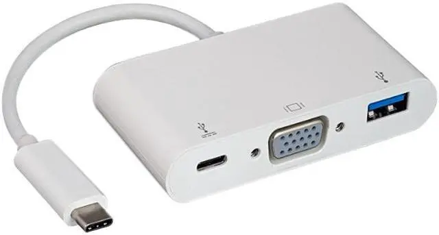 Main image of Nippon Labs 6 inch USB-C to VGA, USB 3.0, USB-C Power Pass-Through Multiport Dock, 50USB31C-VGAF-3