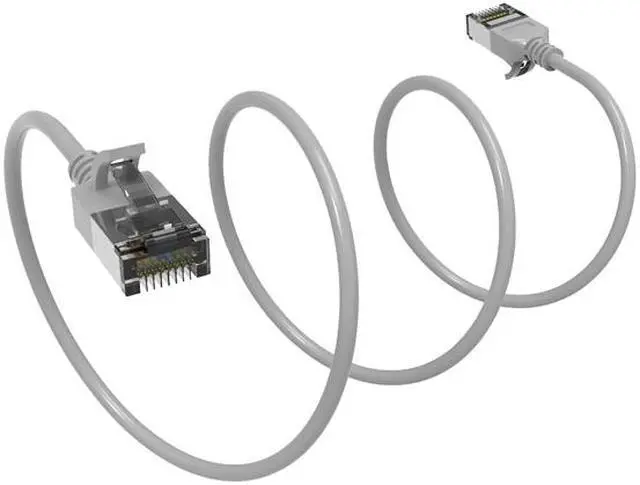 Alt view image 2 of 2 - Nippon Labs 60CAT8-0.5-30GY 0.5 ft. Cat.8 U/FTP Slim Ethernet Network Cable Gray 30AWG - Latest 40Gbps 2000Mhz RJ45 Patch Cord