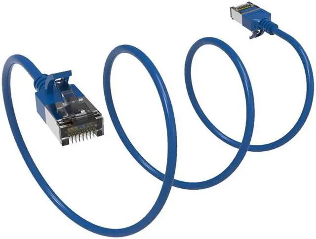 Alt view image 2 of 2 - Nippon Labs 60CAT8-1-30BL 1 ft. Cat.8 U/FTP Slim Ethernet Network Cable Blue 30AWG - Latest 40Gbps 2000Mhz RJ45 Patch Cord