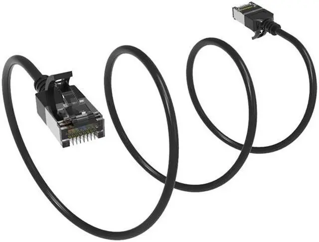 Alt view image 2 of 2 - Nippon Labs 60CAT8-7-30BK 7 ft. Cat.8 U/FTP Slim Ethernet Network Cable Black 30AWG - Latest 40Gbps 2000Mhz RJ45 Patch Cord