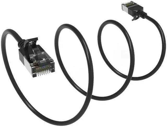 Alt view image 2 of 2 - Nippon Labs 60CAT8-2-30BK 2 ft. Cat.8 U/FTP Slim Ethernet Network Cable Black 30AWG - Latest 40Gbps 2000Mhz RJ45 Patch Cord