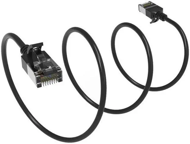 Alt view image 2 of 2 - Nippon Labs 60CAT8-1-30BK 1 ft. Cat.8 U/FTP Slim Ethernet Network Cable Black 30AWG - Latest 40Gbps 2000Mhz RJ45 Patch Cord
