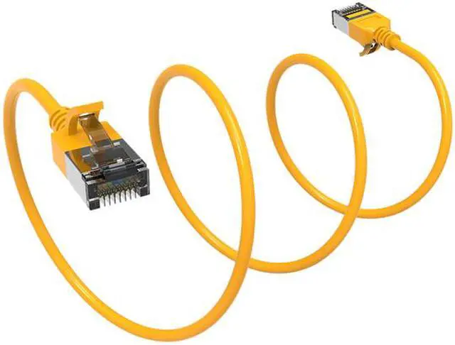 Alt view image 2 of 2 - Nippon Labs 60CAT8-0.5-30YW 0.5 ft. Cat 8 Yellow U/FTP Slim Ethernet Network Cable 30AWG - Latest 40Gbps 2000Mhz RJ45 Patch Cord