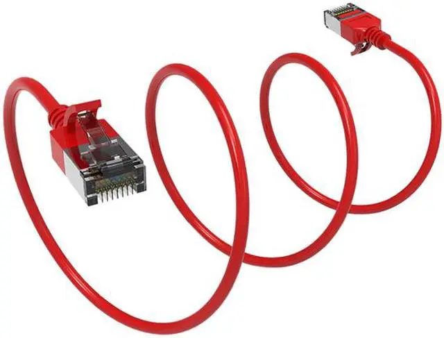 Alt view image 2 of 2 - Nippon Labs 60CAT8-0.5-30RD 0.5 ft. Cat 8 Red U/FTP Slim Ethernet Network Cable 30AWG - Latest 40Gbps 2000Mhz RJ45 Patch Cord