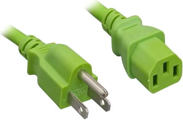 Main image of Nippon Labs 18 AWG Green Standard Power Cord NEMA 5-15P to C13, NEMA5-15P/IEC320 C13, SJT, 10A, 125V, 6ft.