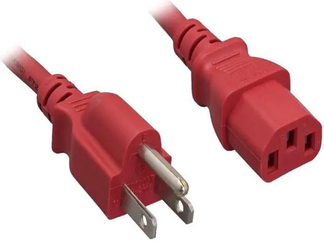 Main image of Nippon Labs 18 AWG Red Standard Power Cord NEMA 5-15P to C13, NEMA5-15P/IEC320 C13, SJT, 10A, 125V, 4ft.