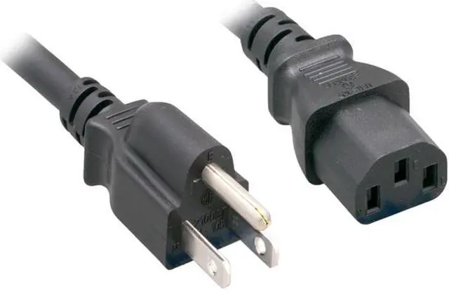 Main image of Nippon Labs 18 AWG Standard Power Cord NEMA 5-15P to C13, SVT, 10A, 125V, NEMA5-15P/IEC320 C13, 1ft. Black Cable