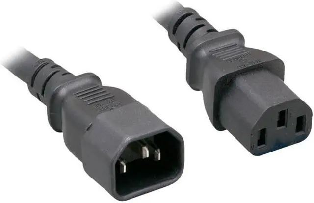 Main image of Nippon Labs 18 AWG AC Power Extension Cable, IEC320 C13/C14, 18AWG, SVT, 10A, 250V, Black, 8 ft. Power Cord