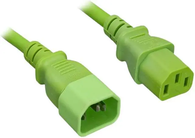 Main image of Nippon Labs 18 AWG Power Extension Cable, IEC320 C13/C14, 18AWG, SJT, 10A, 250V, Green, 6 ft. Power Cord