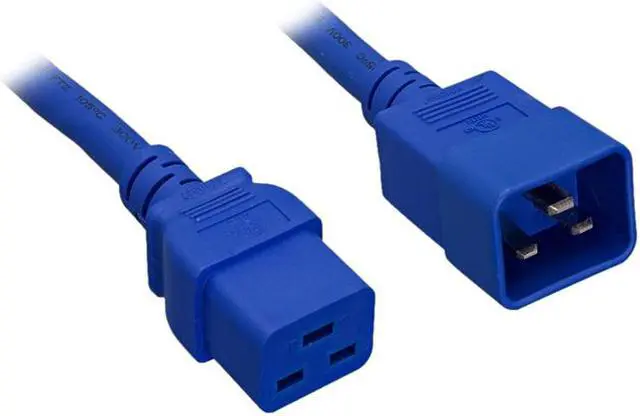 Main image of Nippon Labs 12 AWG C20 to C19 Universal Jumper Power Cord, IEC320 C19/C20 SJT 20A 250V 6 ft. - Blue