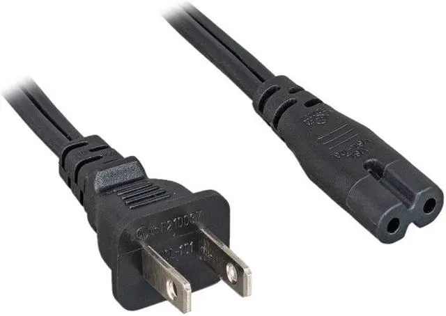 Main image of Nippon Labs 18 AWG Non-Polarized US Notebook Power Cord NEMA 1-15P to C7, No Edge, C7/NEMA1-15P 6 ft. Black Power Cable