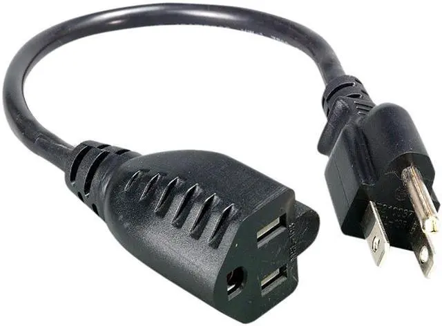 Main image of Nippon Labs 16 AWG Power Cord Extension, NEMA5-15P/5-15R, SJT 13A 125V, 2 ft. Black Power Cable