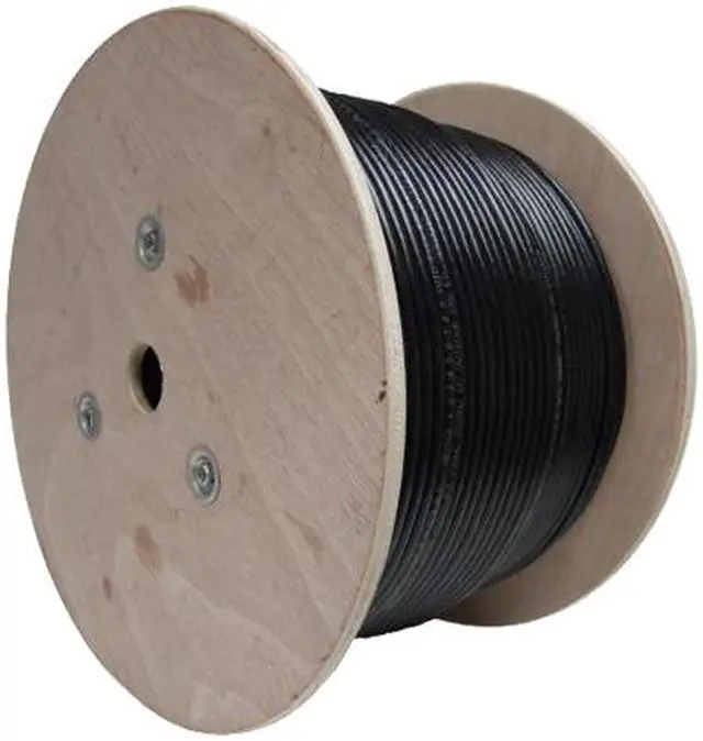 Alt view image 3 of 3 - Nippon Labs CAT5E STP (Shielded) Outdoor Bulk Ethernet Cable w/ Drain Wire, w/ Messenger, Outdoor PE Jacket, 24 AWG, CMX, Wooden Spool, Aerial Shielded Solid Copper CMX, 1000 ft. Black Networking Cable