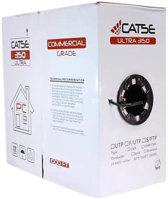 Alt view image 4 of 4 - Nippon Labs CAT5E Outdoor Bulk Ethernet Cable, Direct Burial Solid Copper UTP CMX, Gel Filled, 24 AWG, 1000' Pull Box (UL/ETL), Black 1000ft. Networking Cable, 80C5CMXF-415BK
