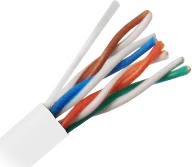 Nippon Labs CAT5E Outdoor Bulk Ethernet Cable, Solid Copper, UL Listed UTP  CMX, 24 AWG, 1000' Outdoor UV Jacket Cables - Pull Box (UL/ETL) - 1000 ft.  White 