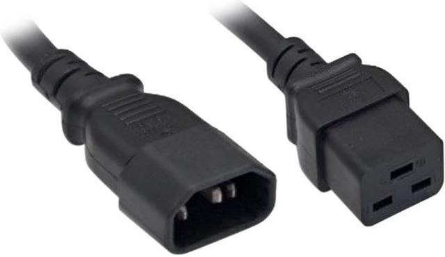 Main image of Nippon Labs 14 AWG C14 / C19 Power Cord, IEC-60320-C14 to IEC-60320-C19, SJT, 15A/250V, 10 ft. Black Power Cable