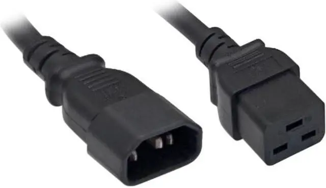 Main image of Nippon Labs 14 AWG C14 / C19 Power Cord, IEC-60320-C14 to IEC-60320-C19, SJT, 15A/250V, 6 ft. Black Power Cable