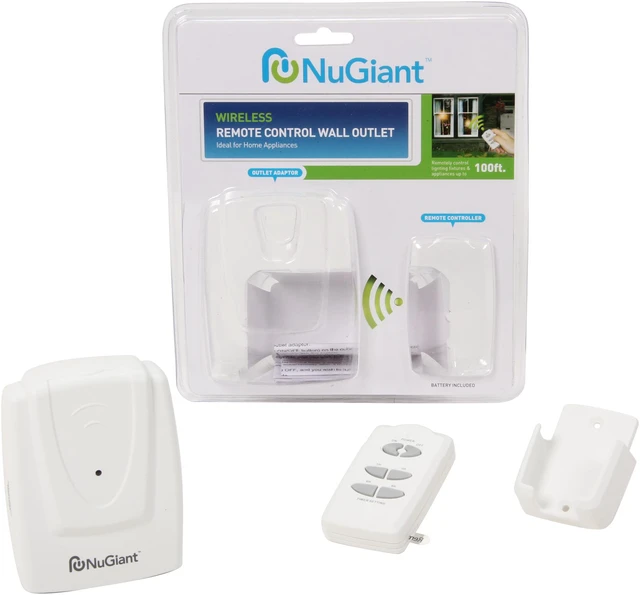 Alt view image 5 of 5 - NuGiant 34000 1 Outlets Wireless Remote Control Wall Outlet