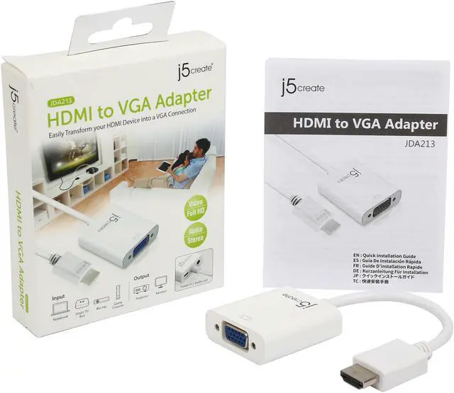 Alt view image 5 of 8 - j5create HDMI to VGA Adapter