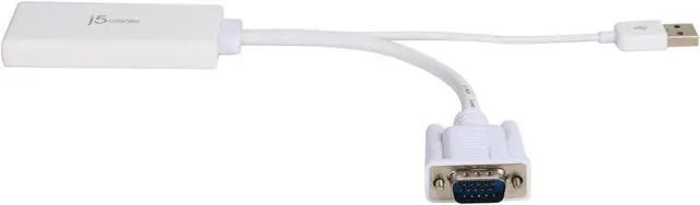 Alt view image 2 of 8 - j5create VGA to HDMI Video Audio Adapter with Built-in USB Power Cable