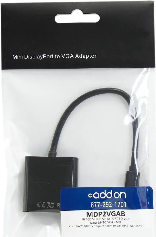 Alt view image 5 of 5 - Addon MDP2VGAB Mini DP to VGA M/F Black Adapter Cable