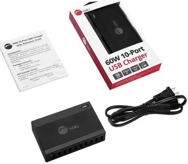 Alt view image 3 of 5 - SIIG 60W 10-Port USB Charger