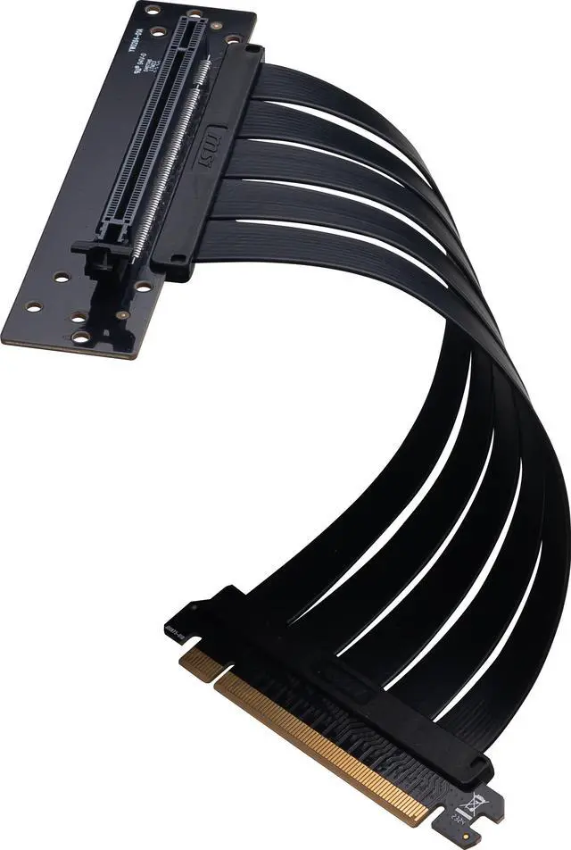 Alt view image 2 of 5 - MSI PCI-E 4.0 X16 RISER CABLE 180mm-Black 180mm Riser Cable