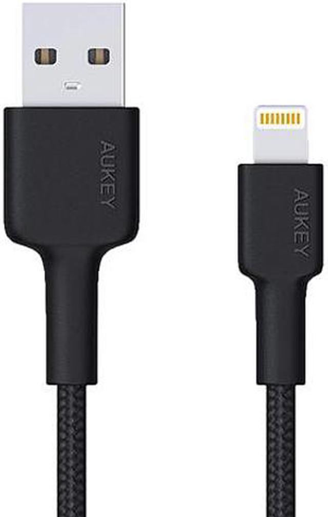 Aukey CB-AL06 Black USB-A to Lightning Cable Mfi Certified Nylon Braided -  2 Meter