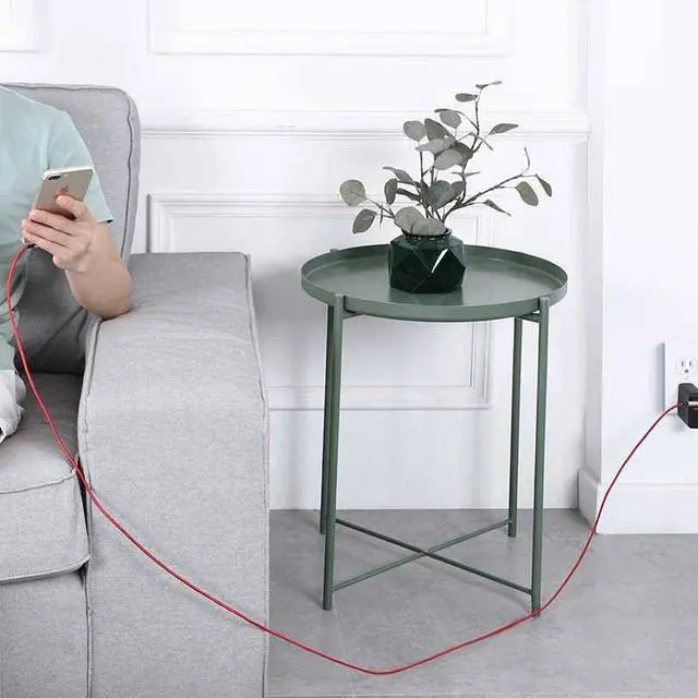 Alt view image 5 of 9 - AUKEY Lightning to USB-A Right Angle Fast Charging Cables (6.6' Black + 6.6' Red Braided Mixed - 2pk) CB-AL01 - Black/Red