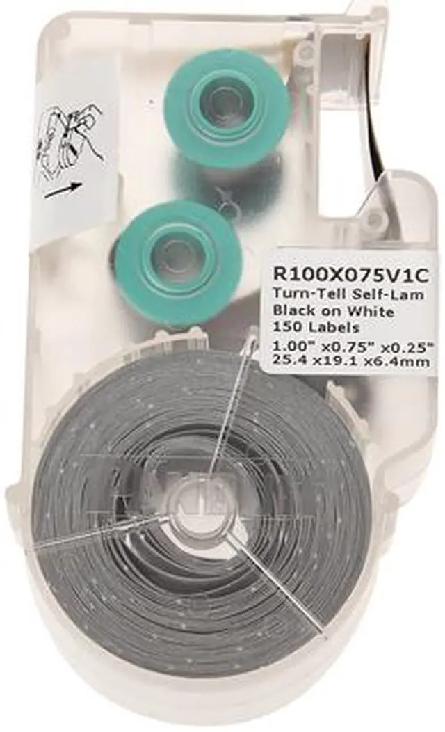 Alt view image 2 of 7 - Panduit R100X150V1C Self-Laminating Cable/Wire Label Cassette for LS8E/LS8EQ HandHeld Thermal Transfer Printer, White