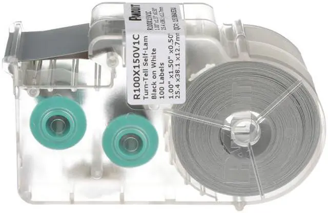 Alt view image 4 of 7 - Panduit R100X150V1C Self-Laminating Cable/Wire Label Cassette for LS8E/LS8EQ HandHeld Thermal Transfer Printer, White