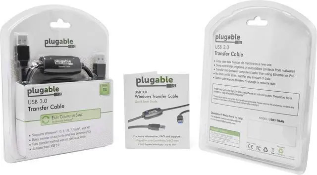 Alt view image 5 of 6 - Plugable USB 3.0 Transfer Cable, Unlimited Use, Transfer Data Between 2 Windows PC's, Compatible with Windows 11, 10, 8.1, 8, 7, Vista, XP, Bravura Easy Computer Sync Software Included