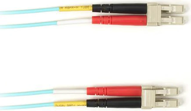 Main image of Black Box FOLZH10-002M-LCLC-AQ 2m (6.5ft) LC-LC Aqua OM3 MM Fiber Patch Cable INDR Zip LSZH