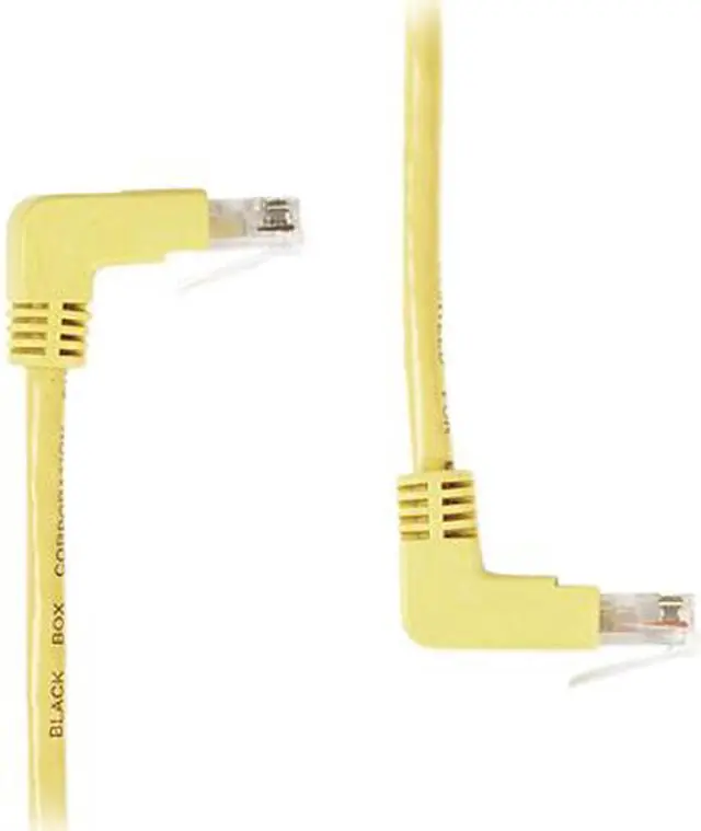 Main image of Black Box EVNSL24E-0006-90DU 6 ft. Cat 5E Yellow SpaceGAIN CAT5e 100-MHz Stranded Ethernet Patch Cable - Unshielded (UTP), CM PVC, Molded Angled Boot