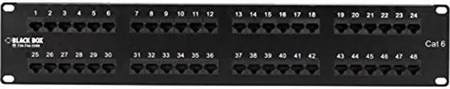 Main image of Black Box JPM648A CAT6 Patch Panel - 2U, Unshielded, 48-Port