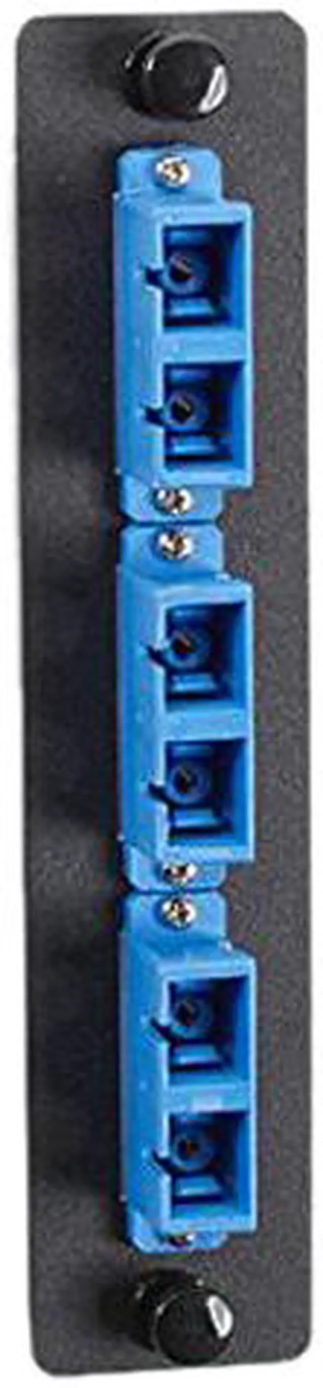 Main image of Black Box JPM451C Standard Adapter Panel, Ceramic Sleeves, (3) Duplex SC Pairs, Blue