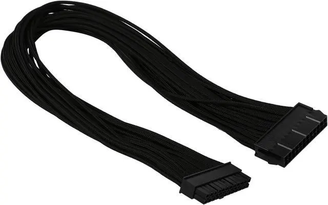 Alt view image 2 of 3 - Phanteks PH-CB24P_BK 1.64 ft. (0.50m) 24 Pin M/B Premium Sleeved Extension cable