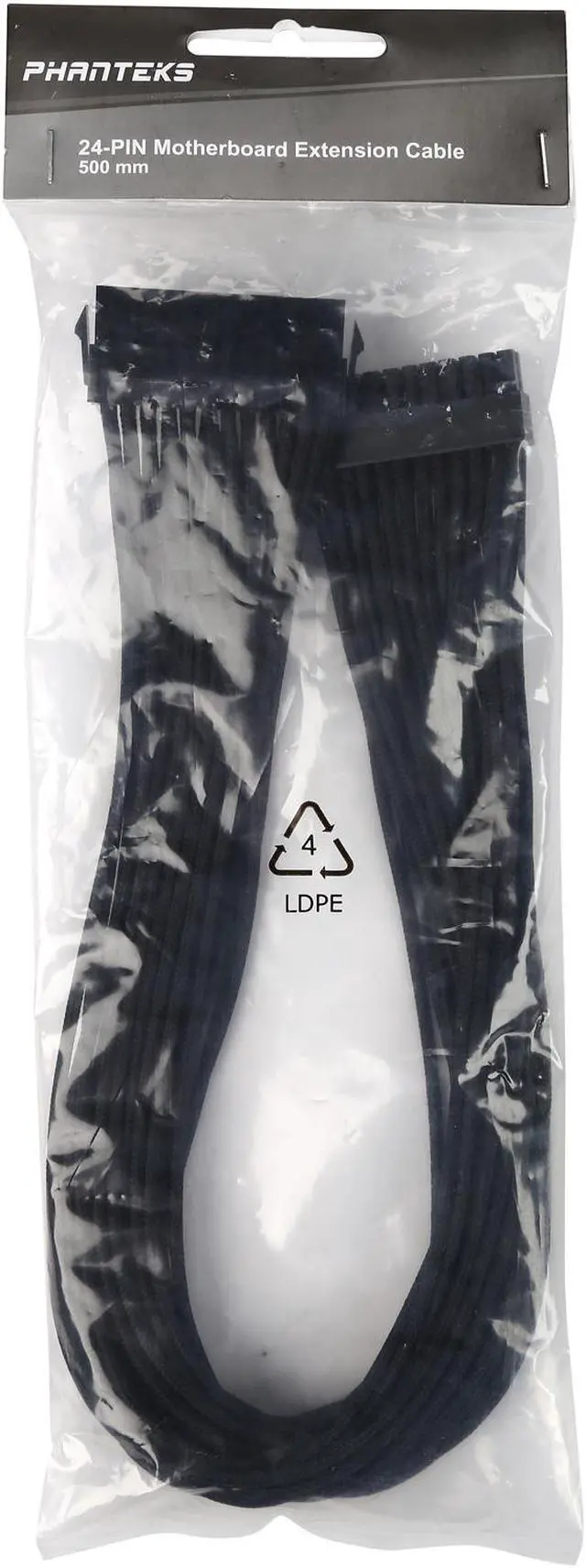 Alt view image 3 of 3 - Phanteks PH-CB24P_BK 1.64 ft. (0.50m) 24 Pin M/B Premium Sleeved Extension cable