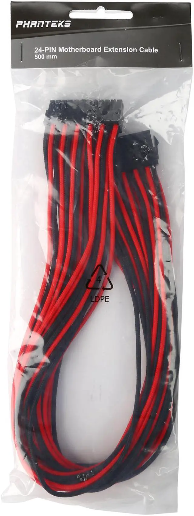 Alt view image 3 of 3 - Phanteks PH-CB24P_BR 1.64 ft. (0.50m) 24 Pin M/B Premium Sleeved Extension cable