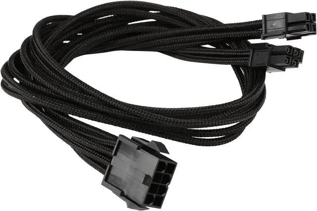 Alt view image 2 of 3 - Phanteks PH-CB8P_BK 1.64 ft. (0.50m) 8 to 8 (4+4 )Pin M/B Premium Sleeved Extension cable