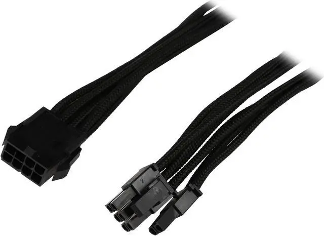 Main image of Phanteks PH-CB8V_BK 1.64 ft. (0.50m) 8 to 8 (6+2) Pin VGA Premium Sleeved Extension cable