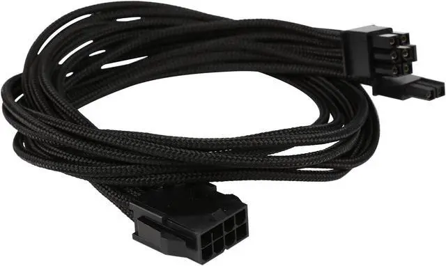 Alt view image 2 of 3 - Phanteks PH-CB8V_BK 1.64 ft. (0.50m) 8 to 8 (6+2) Pin VGA Premium Sleeved Extension cable